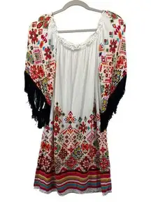 Uncle Frank Anthropologie Dress Sz S Fringe Boho Peasant Southwestern Festival