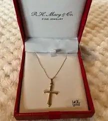 14K Gold Cross Necklace