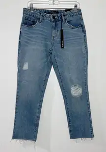 Stitch Fix STS Blue Cara Straight Leg Distressed Jeans w/ Raw Hem‎ Size 27