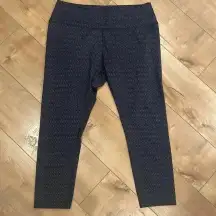 Splits59 Leggings Workout Capri Crop Athletic Pants Zig Zag Navy Sz L