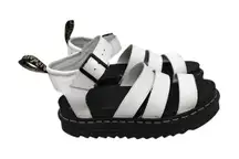 Dr. Marten Shoes White Black Blaire Platform Sandals Size Women's 7