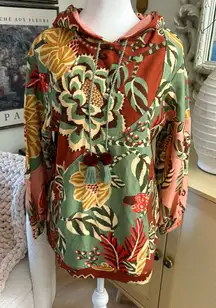 FARM RIO Tropical Print Hoodie Sweater Size PP NWT‎
