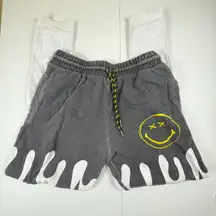 Smiley World Charcoal Gray Dripping Smiley Face Sweatpants Joggers Size Medium