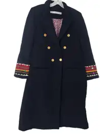 ALIX OF BOHEMIA WADE INDIGO CORDUROY COAT IN BLACK WMNS MEDIUM $1,880 SILK LINED