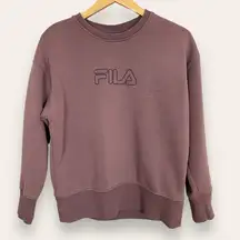 Fila‎ Sweatshirt Crewneck Logo Front Puce Women Size Small Athleisure Casual Top