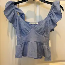 NWT Altar’d State blue babydoll top xs
