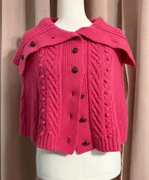 Pink Wool Y2K Poncho Cape