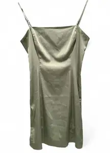 Aritzia Sunday Best Green Shimmer Satin Mini Dress Sz 4