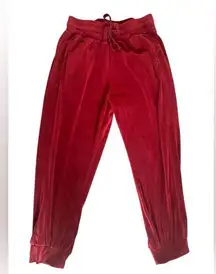 Saturday Sunday by Anthropologie Ladies Velour Red Joggers Size Medium