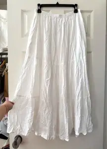 White Tiered Maxi Skirt
