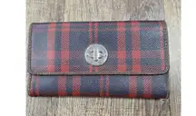 Tommy Hilfiger North South Wallet Vintage 2000s Y2k Navy Red Nautical Plaid