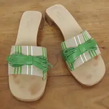 Kate Spade Italian Made Leather Slide Shoes Size 6.5M