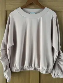 Evereve Mariana Sleek Pullover Crewneck Ruffle Sleeve Blush Pink Women’s Medium