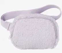 PURPLE FLEECE SHERPA CROSSBODY FANNY PACK