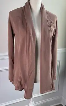 Peruvian Connection brown tan open front pima‎ cotton sweater cardigan size XS