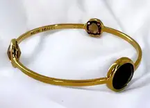 HENRI BENDEL Gold Jeweled Crystals Bangle Bracelet