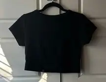 Offline by Aerie Sidewalk Seamless Cropped Shirt Black