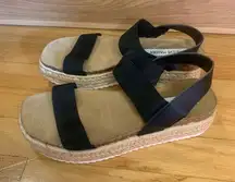 Steve Madden Jaklyn Espadrille Platform Sandals in Black - Size 9