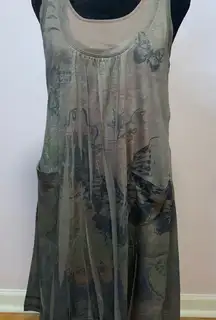 MONORENO TAUPE DRESS WITH POCKETS SIZE SMALL