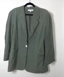 EXPRESS Vintage  Silk Sage Green Long Sleeve Long Line Duster Blazer Jacket