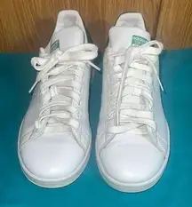 Adidas White and Green Stan Smith Sneakers