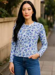 KAREN SCOTT Ladies BUTTERFLY Cardigan Thin Summer Sweater ~ Top Shirt ~ Size S