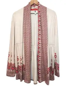 Anthropologie One September Solstice Night Knit Boho Aztec Open Cardigan Sweater