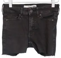 Abercrombie & Fitch Super Skinny Black Denim Medium Wash Jean Shorts Size 00 S