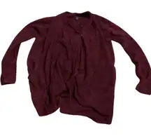 Barefoot Dreams CozyChic Lite Cardigan Duster Wrap Burgundy Size S/M