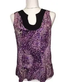 Susan Lawrence Purple Multicolor Sleeveless Top Size Small