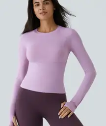 HALARA Yoga Sports Top in plum pink purple.
