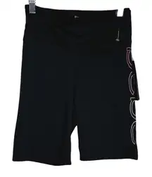 Bebe Shorts‎ Womens Small Black Bike Shorts Logo Gym Training Casual Athleisure