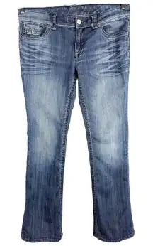 Seven7 Size 12 Jeans Boot Cut Flare Mid Rise Blue Denim Womens Pants 449‎