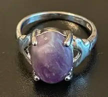Size 8.5 purple amethyst S925 silver ring
