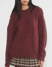 Aritzia Peggy Burgundy Knit Sweater Sunday Best