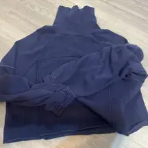 Aerie dark blue cropped turtle neck sweater 