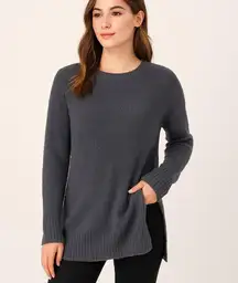 Charlie Paige Gray Plush Tunic Sweater Medium Soft Fuzzy Cozy Fall Winter Top