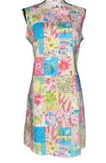 Erin London patchwork pastel sleeveless dress small