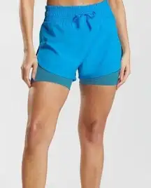 Gymshark Copied -  Running 2 In 1 Shorts Electric Blue/Luna Blue