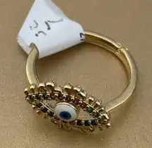 Evil Eye Ring with Multicolor Stones