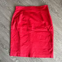 Anne Klein Skirt Size 10 Petite Red Back Slit