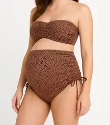 Maternity A Pea In The Pod 2 Pc Maternity Swimsuit Cheetah Print S NWT
