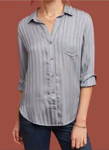 Anthropologie Cloth & Stone Tencel Lyocell Stripe Shirt Size XS