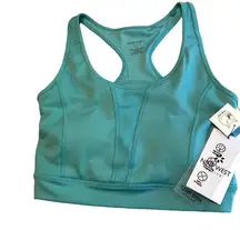 NINE WEST Womens Sports Bra Green‎ Size Medium Removable Pads