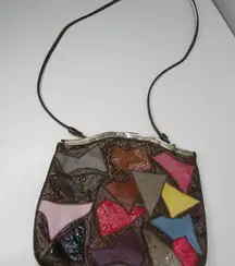Vintage Original by Caprice Snake Print Patchwork Shoulder Bag USA Made Hippie