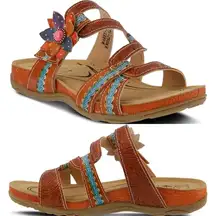 Spring Step L’Artiste Mabel‎ Sandal 38 Camel Floral Pink Stone