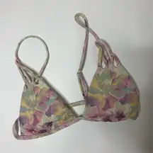 Floral print triangle bikini top