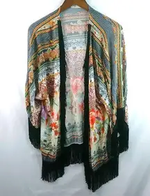 Guararapes Brazil Pool Fringe Shawl Jacket Swim Cover Up