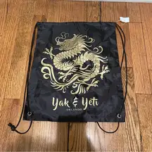 Disney Yak & Yeti Dragon Cinch Bag Black Gold  Animal Kingdom