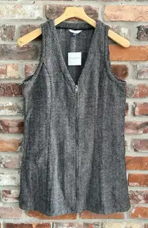 American Eagle Gray Zip Up Herringbone Mini Dress NWT, S